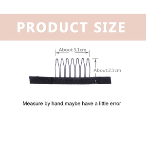 Peignes et pinces à cheveux en acier inoxydable à 7 dents pour bonnets <span class=keywords><strong>de</strong></span> perruque et extensions <span class=keywords><strong>de</strong></span> cheveux - Utilisation professionnelle durable - Product Image 2