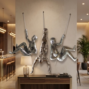 Scultura da <span class=keywords><strong>Parete</strong></span> in Metallo Personalizzata per Casa, Hotel e Villa, Arte Decorativa 3D in Bronzo, Statua di Uomo che Si Arrampica - Product Image 6