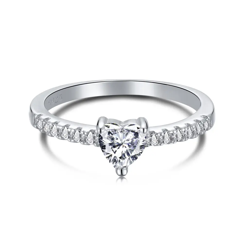 925 sterling silver jewelry ring woman 2022 Best selling style ins heart design 5A high-quality zircon