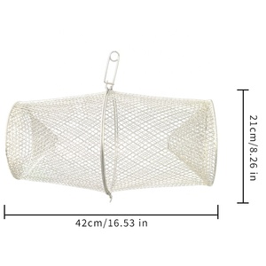 Nouveau Design en Couleur Argent Pliant Portable Galvanisé Minnow & Crawfish Piège en Acier Minnow Piège en Acier Longueur 17 ''Fond 4'' - Product Image 3
