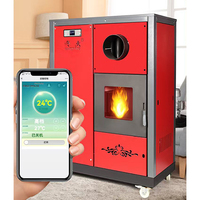 Estufa de pellets biológica de limpieza automática de polvo, biomasa, aserrín biológico, aserrín de madera, chimenea ardiente, estufas de pellets