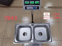 Évier de cuisine en acier inoxydable 78*43 cm Surface polie à double cuvette Évier de cuisine à chevalet facile à installer