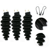 Extensions de cheveux humains 100% tressées au crochet, effet plume, ondulées, bouclées birmanes, sans nœuds – Vente chaude