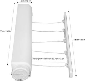 Extension automatique rétractable 4 cordes 5 cordes Séchoirs <span class=keywords><strong>à</strong></span> vêtements Séchage <span class=keywords><strong>à</strong></span> ressort Porte-serviettes pour le <span class=keywords><strong>linge</strong></span> pour une utilisation intérieure et extérieure - Product Image 3