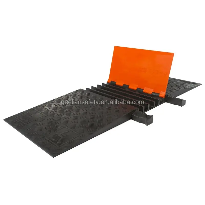 1 channel cable protection ramp in PVC Wire Cover Protector Ramp 1 inch channel floor ramp plastic spiral cord protector