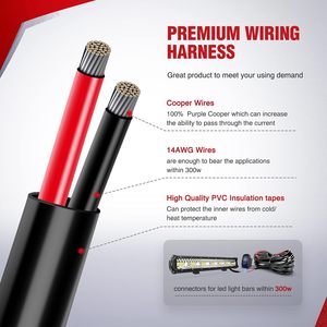 Kit de câblage pour barre lumineuse LED 10014W, faisceau de câbles robuste 14AWG 12V, interrupteur à bascule laser étanche 5 broches, relais de puissance, fusible à lame -1 11x5x2 - Product Image 5