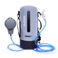 Douche de camping portable à pression avec pompe, imperméable, pour les voyages en plein air, 10 L