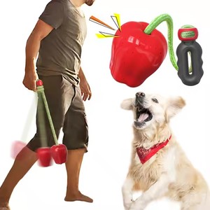 Nuovo cane eco-friendly masticare giocattoli interattivi per esterni cigolanti addestramento giocattoli da masticare per animali domestici lancio a mano palla di mele giocattoli per animali domestici forniture - Product Image 1