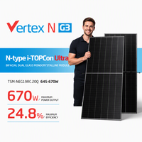 Panneau solaire monocristallin bifacial Trina TOPCon N-Type haute efficacité 645W-670W pour usage domestique, commercial et industriel