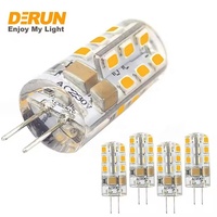 Ampoules LED G4 COB 12V AC/DC à double pince pour éclairage de meubles de camping-car et bateaux, blanc chaud, LED-JC