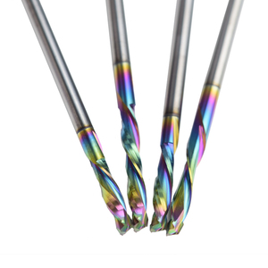 Fresa <span class=keywords><strong>de</strong></span> Compresión <span class=keywords><strong>de</strong></span> Tungsteno HRC65 <span class=keywords><strong>de</strong></span> 2 Filos (Arriba y Abajo) para CNC con Recubrimiento DLC Arcoíris - Precio <span class=keywords><strong>de</strong></span> Fábrica - Product Image 5