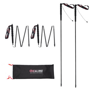 Okhealing Trekking Poles 5 Sections Adjustable Lightweight <b>Collapsible</b> Hiking Outdoor Sports <b>Walking</b> <b>Sticks</b> - Product Image 1