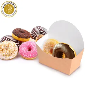 Paper Donut Box Provided Sample Food Grade Paper Donut Box Coated Paper Dessert Cake Box
