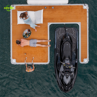 Ponton flottant vert plate-forme d'eau gonflable point de chute pédale Kayak, quai de Jet Ski tapis d'île de radeau flottant gonflable