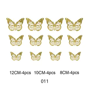 3D kelebek kek dekorasyon Topper kek dekorasyon malzemeleri mutlu doğum günü partisi için üst satıcı 12 adet evlilik davetiyesi aşk avrupa