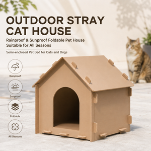<span class=keywords><strong>Casa</strong></span> para Gatos Plegable e Impermeable para Exteriores, <span class=keywords><strong>Refugio</strong></span> Aislado para Mascotas en Invierno, Caseta para Animales Callejeros, Cabaña Resistente al Clima - Product Image 1