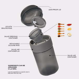 Boîte <span class=keywords><strong>de</strong></span> conservation alimentaire portable et durable Everich, double couche, avec couvercle en plastique, simple, pour petit-déjeuner, fruits, collations, étanche et anti-fuite - Product Image 4