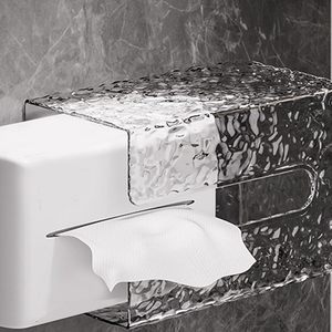 Boîte à mouchoirs transparente murale pour salle de bain, porte-mouchoirs en plastique - Product Image 2