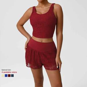 Vêtements de sport pour femmes NUIS, sensation de peau nue, <span class=keywords><strong>sexy</strong></span>, dentelle sans manches, <span class=keywords><strong>tenue</strong></span> de danse, entraînement, yoga, fitness, salle de sport, ensemble pour femmes - Product Image 2