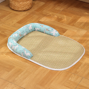 Alfombrilla de verano para cama de mascotas, nido de ratán inferior antideslizante y alfombrilla para dormir de hielo para perros y gatos, suministros para alfombrillas para perros - Product Image 6