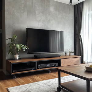 סלון מגירת עץ אחסון ארון טלוויזיה נשלפת מדיה מדיה קונסולת טלוויזיה - Product Image 5