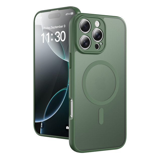 For iPhone 16 Pro Max Tpu Pc Case With Magnetic Full Camera Lens Protection Coque Shockproof Back Cover for iPhone 17 16 15 14