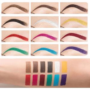 Gel à sourcils HANDAIYAN, 12 couleurs, teinture colorée pour sourcils avec pinceau, longue tenue, waterproof, maquillage minéral pour sourcils - Product Image 2