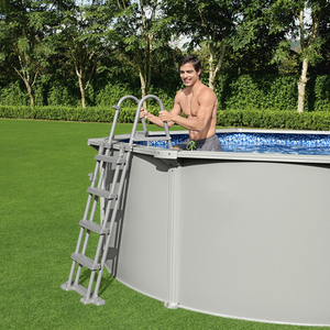 Beatway 56566 <span class=keywords><strong>Hydrium</strong></span> <span class=keywords><strong>Piscine</strong></span> hors sol ronde en acier pour la famille, ensemble de <span class=keywords><strong>piscine</strong></span> extérieure pour adultes et enfants, parois latérales en PVC - Product Image 4