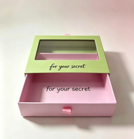 Boîte cadeau en papier recyclable pour perruques, sous-vêtements, chaussettes, accessoires de mode, emballage cosmétique avec autocollant et insert en papier PVC