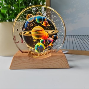 Sfera di Cristallo con Incisione Intricata a Colori Laser Stereoscopica, Lampada Notturna Illuminata, Decorazione del Universo e della Galassia - Product Image 4