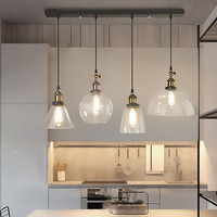 Lustre LED en verre à tête unique, style industriel européen et américain, créatif, en aluminium, pour restaurant, bar, loft, petit entrepôt, style Taïpeï
