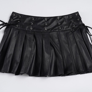 Falda Y2K para mujer, <span class=keywords><strong>minifalda</strong></span> <span class=keywords><strong>corta</strong></span> estilo punk, falda de cintura baja, tendencia de moda urbana, falda midi para mujer <span class=keywords><strong>con</strong></span> cordones metálicos. - Product Image 6
