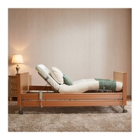 Cama de Hospital Eléctrica Dreamland Wood con Ruedas para Cuidado en el Hogar, Cama Médica para Examen de Pacientes, Ideal para Renovación de Hogares para Personas Mayores