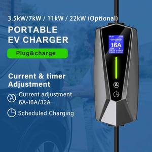 Cargador de Vehículos Eléctricos Personalizado con Logotipo, Tipo 1, Tipo 2, GBT, NACS, 3.5kW, 7kW, 11kW, 22kW, Pantalla LCD, Temporizador, para Oficina y Negocios, con Certificación CE - Product Image 4