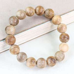 Golden Nanmu Wood <b>Bracelet</b> 12mm 17 Beads Natural Fragrance Religious Ceremony Unisex Chinese Style Jewelry - Product Image 2