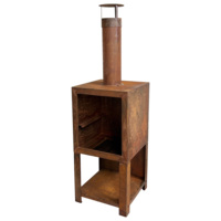 Fournitures de jardin - Cheminée extérieure à bois de 60 pouces avec pioche à foyer pour jardin, patio, camping