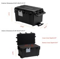 MQ1670 Boîtier en plastique étanche Roues Équipement photographique dur Boîte à outils EVA Antipoussière Antichoc OEM Personnalisable