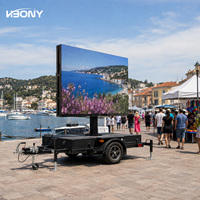 Remorque à écran LED mobile pliable, panneau d'affichage numérique extérieur avec contrôle sans fil pour festivals, événements en direct et publicité