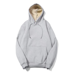 Wholesale Plain Winter Warm Custom Logo Pullover Thick Fleece <strong>Men</strong> Heavyweight <strong>Sherpa</strong> Faux Fur <strong>Lined</strong> <strong>Hoodie</strong> - Product Image 4