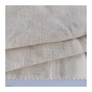 2024 nouveau Design coton lin doux et respirant coton et lin couleur naturelle léopard à motifs Jacquard tissu pour vêtement
