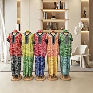 Nouvelle Robe Africaine Élégante à Dégradé de Couleurs pour Femmes Musulmanes, Kaftan à Col en V, Vêtement Africain pour Femmes - Product Image 1