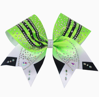 Noeuds de pom-pom girl rose néon personnalisés avec strass Porte-nœuds porte-sac à dos Organisateur et accessoires d'arc de cheveux en paracorde