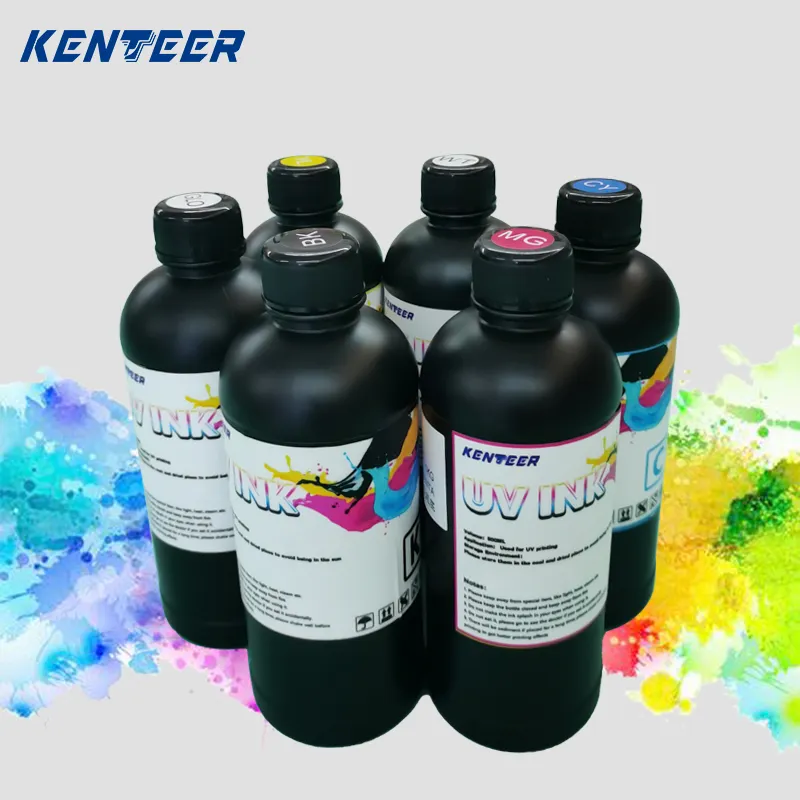 Manufacturer CMYKW Neutral Soft Hard DTF UV ink Digital Printing For label sticker invisible uv ink uv dtf film logo printer