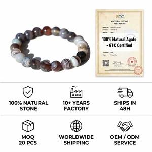 Pulsera de Ágata Natural del Golfo Pérsico con Cuentas de 6, 8 y 10 mm, Joyería de Piedra Bandaada, Cristal Curativo, Personalizable OEM, Unisex - Product Image 6