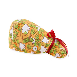 หมวกสครับผ้าซาตินเนื้อแน่นพิมพ์ลายการ์ตูนพร้อมกระดุม หมวก<span class=keywords><strong>พยาบาล</strong></span> หมวกแพทย์ ระบายอากาศได้ดี - Product Image 4