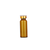 InjexMed - Frasco de Vidrio Ámbar de 3 ml con Protección contra la Luz para Fluidos, Suero para el Bienestar Corporal, Botella de Embalaje con Tapa de Aluminio