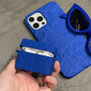 Étui <span class=keywords><strong>Airpods</strong></span> Pro bleu mat et froissé pour <span class=keywords><strong>Apple</strong></span> <span class=keywords><strong>Airpods</strong></span> 1 <span class=keywords><strong>2</strong></span> 3, boîtier <span class=keywords><strong>de</strong></span> chargement pour écouteurs <span class=keywords><strong>sans</strong></span> <span class=keywords><strong>fil</strong></span> - Product Image 4