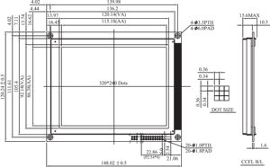 Wisetip Made In Taiwan Vg320X240B Solution d'affichage du module LCD graphique à matrice de points - Product Image 4
