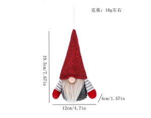 Dekorasi mewah Gnome natal-Set 2 mainan mewah boneka Gnome meriah - Product Image 4