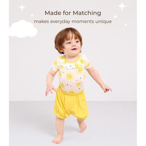Conjunto de 2 Piezas para Bebé Niña, Body con Estampado de Sol y Pantalones Cortos, Top con Volantes, Viscosa de Bambú, 0-24 Meses - Product Image 3